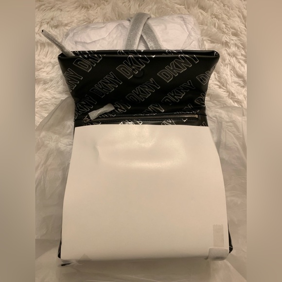 DKNY Tilly Fold Over Black Backpack Handbag - Picture 6 of 7